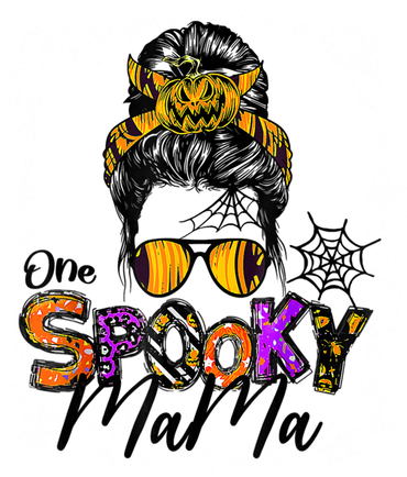 Groovy One Spooky Mama Messy Bun Witch Mom Halloween Cute Gift Women's Tank Top