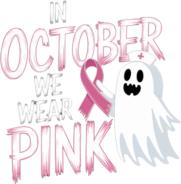 In October We Wear Nurse Ghost Halloween Breast Cancer Great Gift Baby Bodysuit