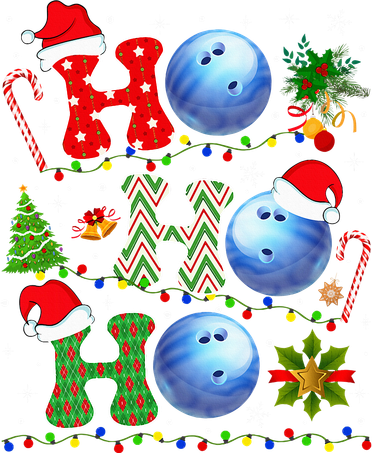 Christmas Tree Bowling Ho Ho Ho Santa Lights Xmas Sport Kids Hoodie
