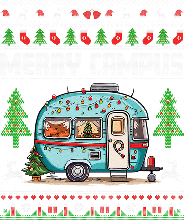 Merry Campmas Xmas Camper Forest Ugly Christmas Baby Bodysuit