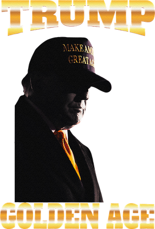 Trump Golden Age Silhouette Maga 45 47 Golden Tie Golf Towel