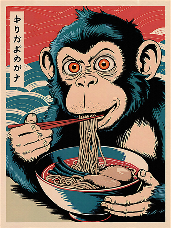 Ramen Japanese Funny Kawaii Monkey Graphic Gifts Anime Golf Towel
