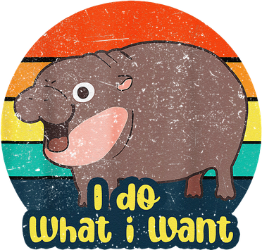 Cute Baby Hippo Moo Deng I Do What I Want Vintage Matching Toddler Hoodie