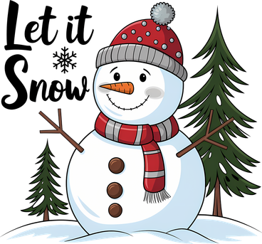 Let It Snow Cute Snowman Christmas Xmas Holiday Toddler Long Sleeve