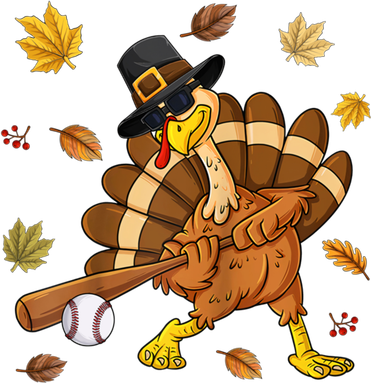 Funny Turkey Playing Baseball Happy Thanksgiving Gift Women's Hoodie