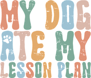 Groovy Vintage Retro My Dog Ate My Lesson Plan Funny Dogs Kids Long Sleeve Shirt