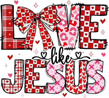 Love Like Jesus Coquette Bow Valentine Day Girl Women Women's T-Shirt