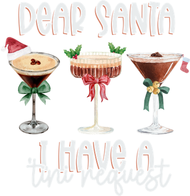 Dear Santa I Have A Tini Request Christmas Espresso Martini Gift Women's Hoodie
