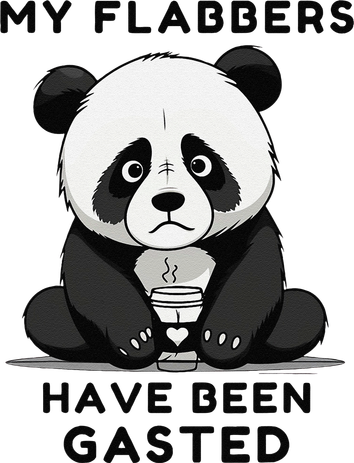 My Flabbers Have Been Gasted Distressed Retro Cute Panda Long Sleeve Shirt