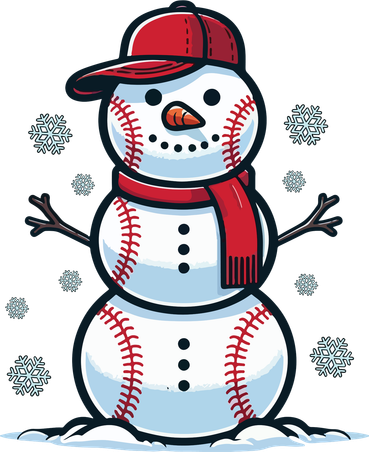Baseball Snowman Golf Towel
