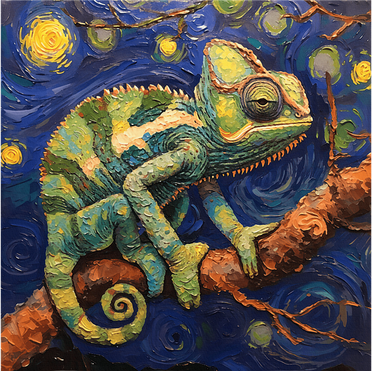 Chameleon Van Gogh Style Starry Night Tank Top