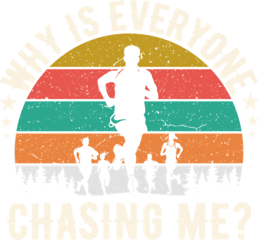 Funny Why Is Everyone Chasing Me Cross Country Retro Runner Gift Button
