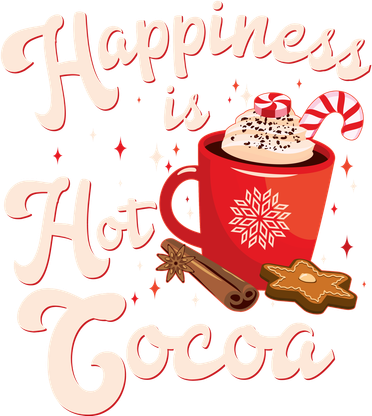 Cute Holiday Happiness Is Hot Cocoa Hot Chocolate Kids T-Shirt