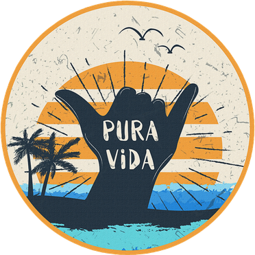 Pura Vida Costa Rica Shaka Sign Surfing Surfer Hat