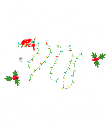 Beary Christmas Polar Bear Santa Hat Lights Snowflakes Xmas Gift Baby Bodysuit