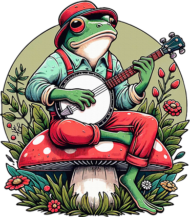 Banjo Froggy Fungi Serenade Cool Funny Frog Mystical Forest Kids Hoodie