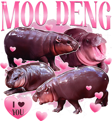 Cute I Love Moo Deng Baby Hippo Moo Deng I Heart Moo Deng Women's T-Shirt