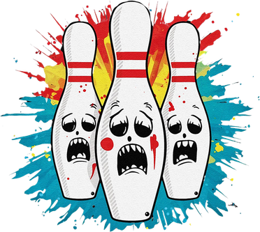Scared Bowling Pins Cartoon Characters Bowler Colorful Sport Kids Hoodie