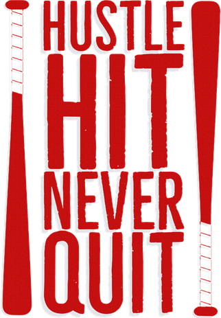 Hustle Hit Never Quit Baseball Saying Practice Workout Fan Kids T-Shirt