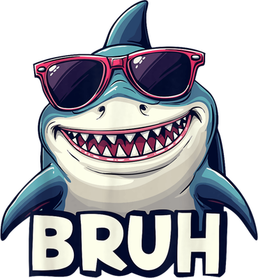 Unny Shark Meme Bruh Teenager Humor Kids T-Shirt