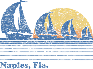 Naples Fl Sailboat T Vintage 80s Sunset Coaster