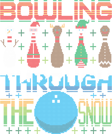 Bowling Through The Snow Ugly Christmas Santa Bowler Gift Kids T-Shirt