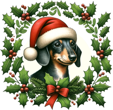 Christmas Dachshund Illustration Festive Doxie Cool Gift Hat