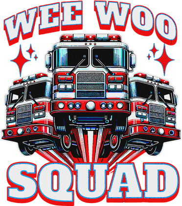 Wee Woo Squad Firefighter Fire Trucks Toddler T-Shirt