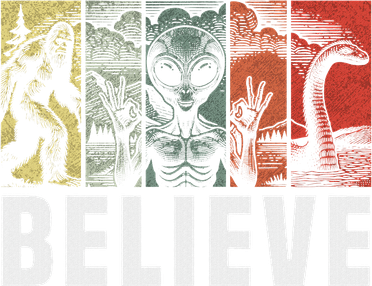 Believe Bigfoot Alien Loch Ness Monster Funny Retro Cryptids Coaster