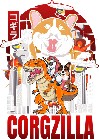 Funny Japanese Corgzilla Unicorn Funny Dog Corgi Lovers Great Gift Women's T-Shirt
