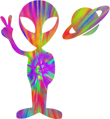 Alien Hippie Saturn Silhouette I Aliens Ufo Roswell Tie Dye Women's Long Sleeve Shirt