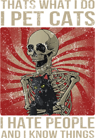 I Pet Cats I Hate People And I Know Things Skeleton Kitty Pajama Set