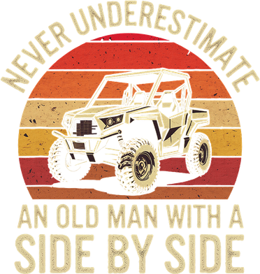 Never Underestimate An Old Man With A Side By Side Vintage Kids T-Shirt