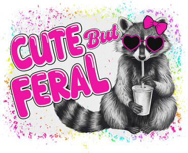 Cute But Feral Funny Colorful Raccoon With Sunglasses Meme Tumbler