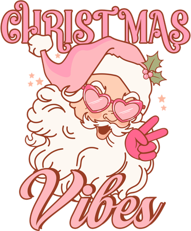 Retro Groovy Santa Claus Christmas Vibes Gift Toddler Long Sleeve