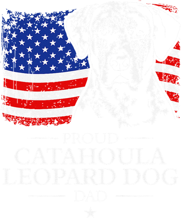Proud Catahoula Leopard Dog Dad American Flag Patriotic Dog Santa Hat