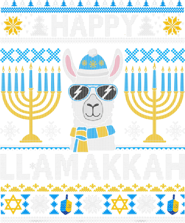 Funny Happy Llamakkah Ugly Hanukkah Toddler Sweatshirt