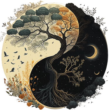 Yin Yang Tree Of Life Moon Sun Duality Tote Bag