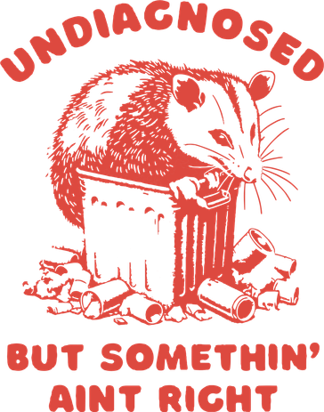 Undiagnosed But Something AinT Right Jumper Vintage Opossum Mental Health Golf Towel