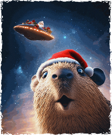Funny Capybara Selfie Santa Ufo Xmas Christmas Toddler Hoodie