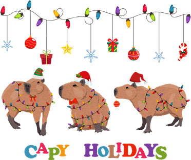 Capybara Merry Christmas Capy Holidays Capybara Christmas Toddler Long Sleeve