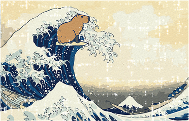 Capybara Great Wave Kanagawa Vintage Japanese Doggie Tank