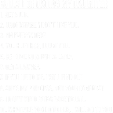 Rules For Dating My Daughter Funny Dad Daughter Toddler Long Sleeve