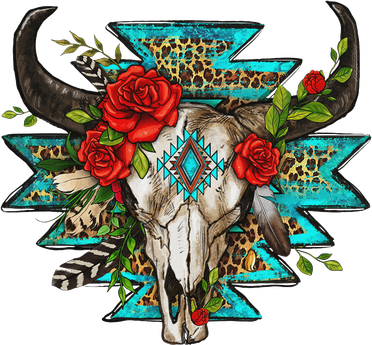 Leopard Cow Skull Cowhide Sunflower Serape Turquoise Boho Women's Sweatshirt