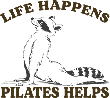 Funny Racoon Life Happens Pilates Helps Quote Motivation Golf Towel