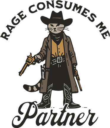 Rage Consumes Me Partner Funny Western Cowboy Cat Baby Bodysuit