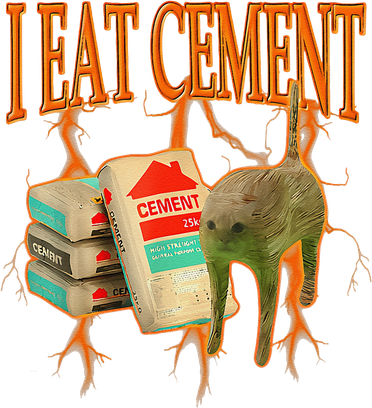 I Eat Cement Cursed Cat Funny Oddly Specific Dank Meme Hoodie