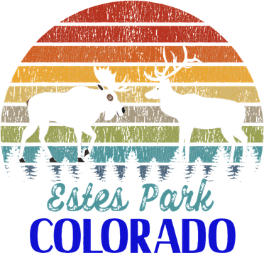 Vintage Estes Park Colorado Elk And Moose Hunter Retro Sun Kids T-Shirt