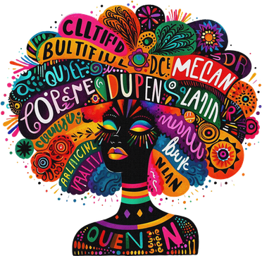 Cool African Woman Afro Color Painted Face Motivation Word Women's T-Shirt