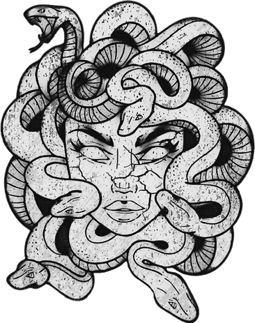 Medusa Black & White Stone Statue Greek Mythology Medusa Women's Tank Top